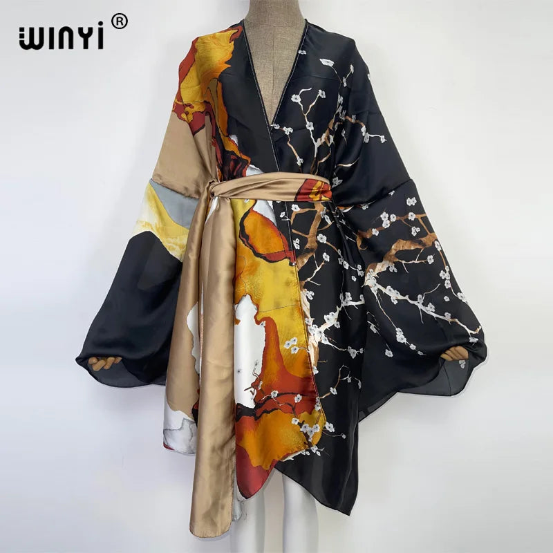 Kimono Long Femme Style Bohème Imprimé