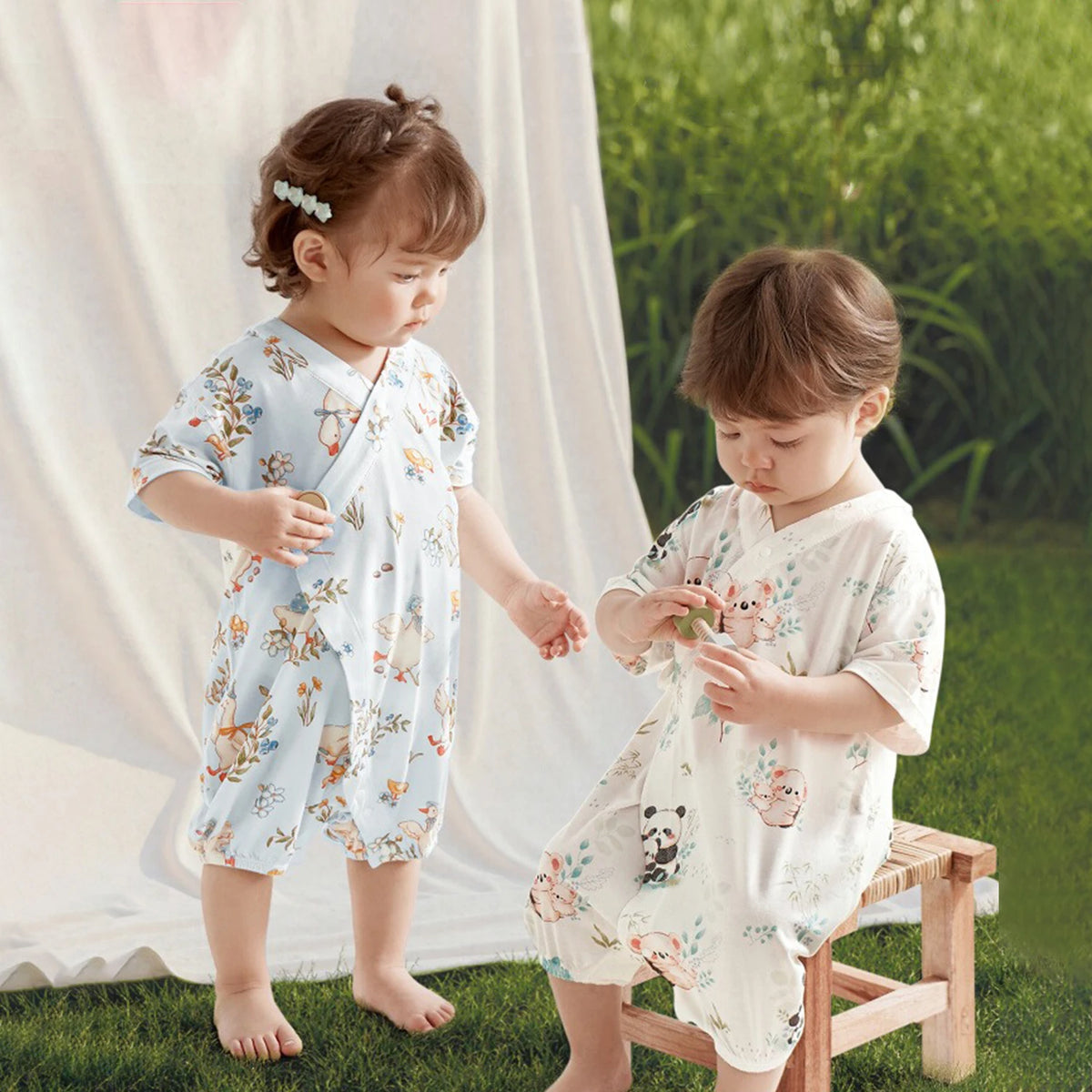 Barboteuse Bébé Mixte en Tricot - Confortable et Style Japonais/Coréen