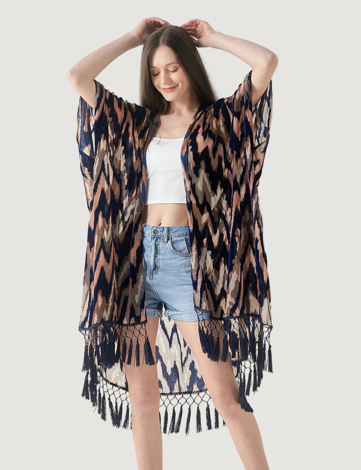 Kimono Court en Nylon et Velours
