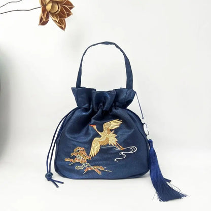 Sac à Main Bourse en Satin Fleuri - Chic et Polyvalent