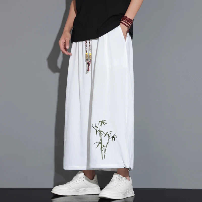 Pantalon Homme Casual Large à Taille Élastique - Confort d'Été