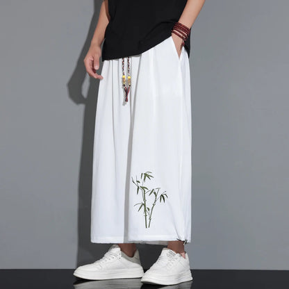 Pantalon Homme Casual Large à Taille Élastique - Confort d'Été