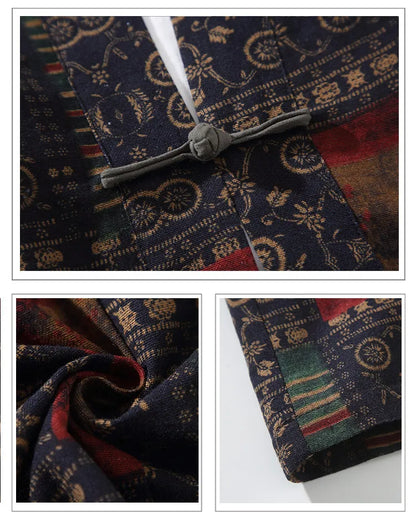 Kimono Court Homme en Coton et Lin - Style Asiatique Traditionnel
