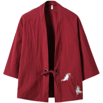 Kimono Court Homme Casual en Coton et Lin