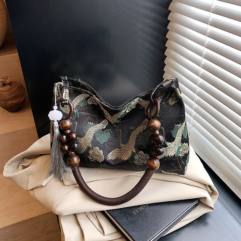 Sac Perle en Bois - Noir, Bleu, Vert