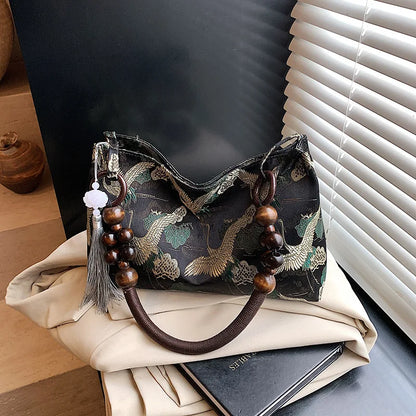 Sac Perle en Bois - Noir, Bleu, Vert