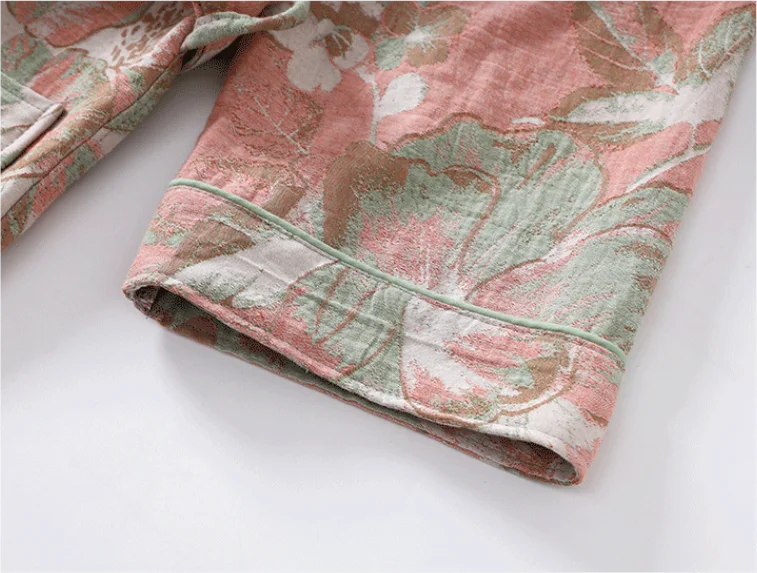 Kimono Mi-long Fleuri pour Femme en Coton - Confort et Style