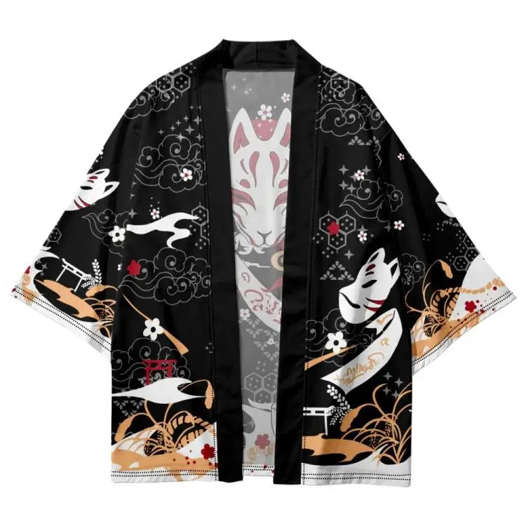 Kimono Court Homme Style Japonais avec Motifs