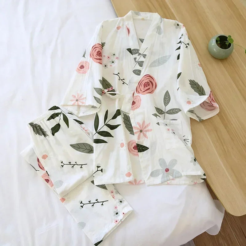 Pyjama Femme en Coton Imprimé
