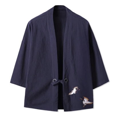 Kimono Court Homme Casual en Coton et Lin
