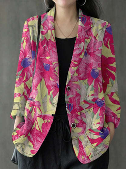 Blazer Léger Femme à Revers avec Poches