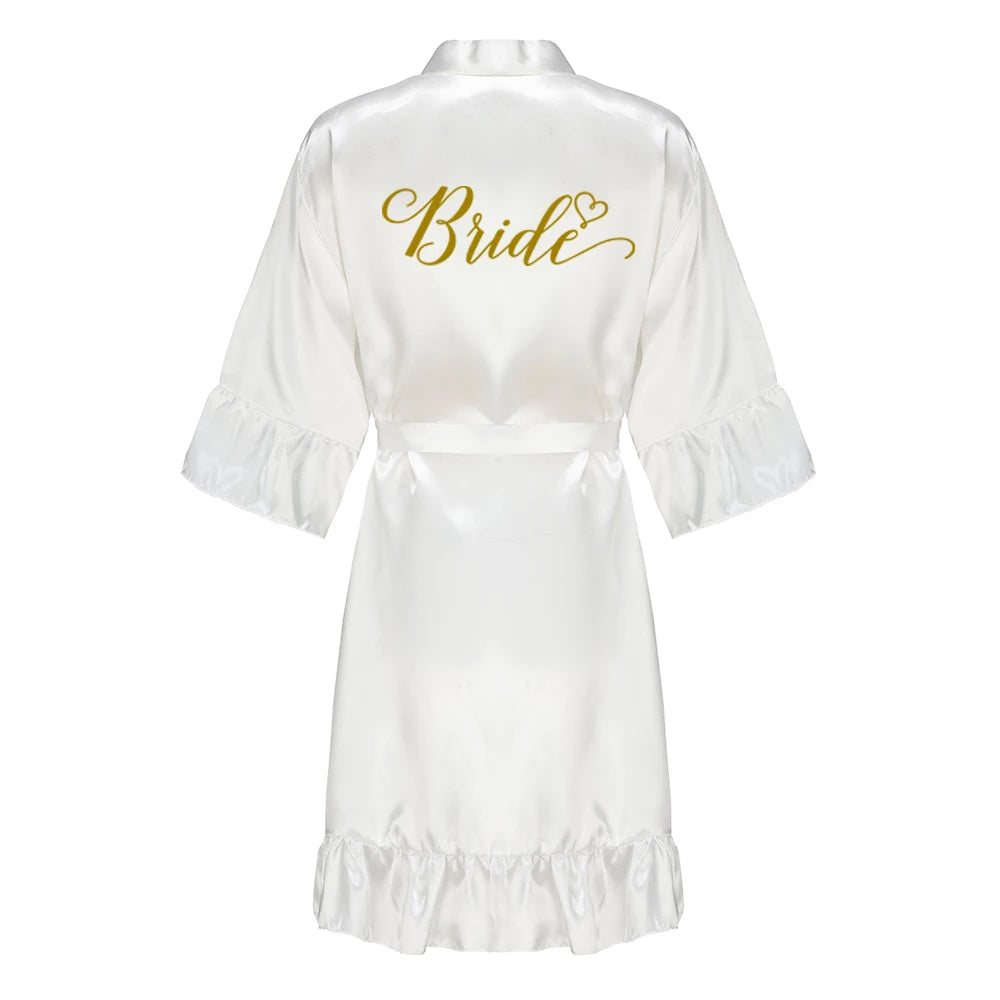 Kimono Mi-long Satiné pour Mariée - Élégance et Confort