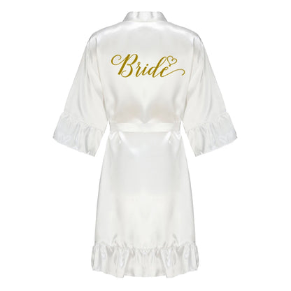 Kimono Mi-long Satiné pour Mariée - Élégance et Confort