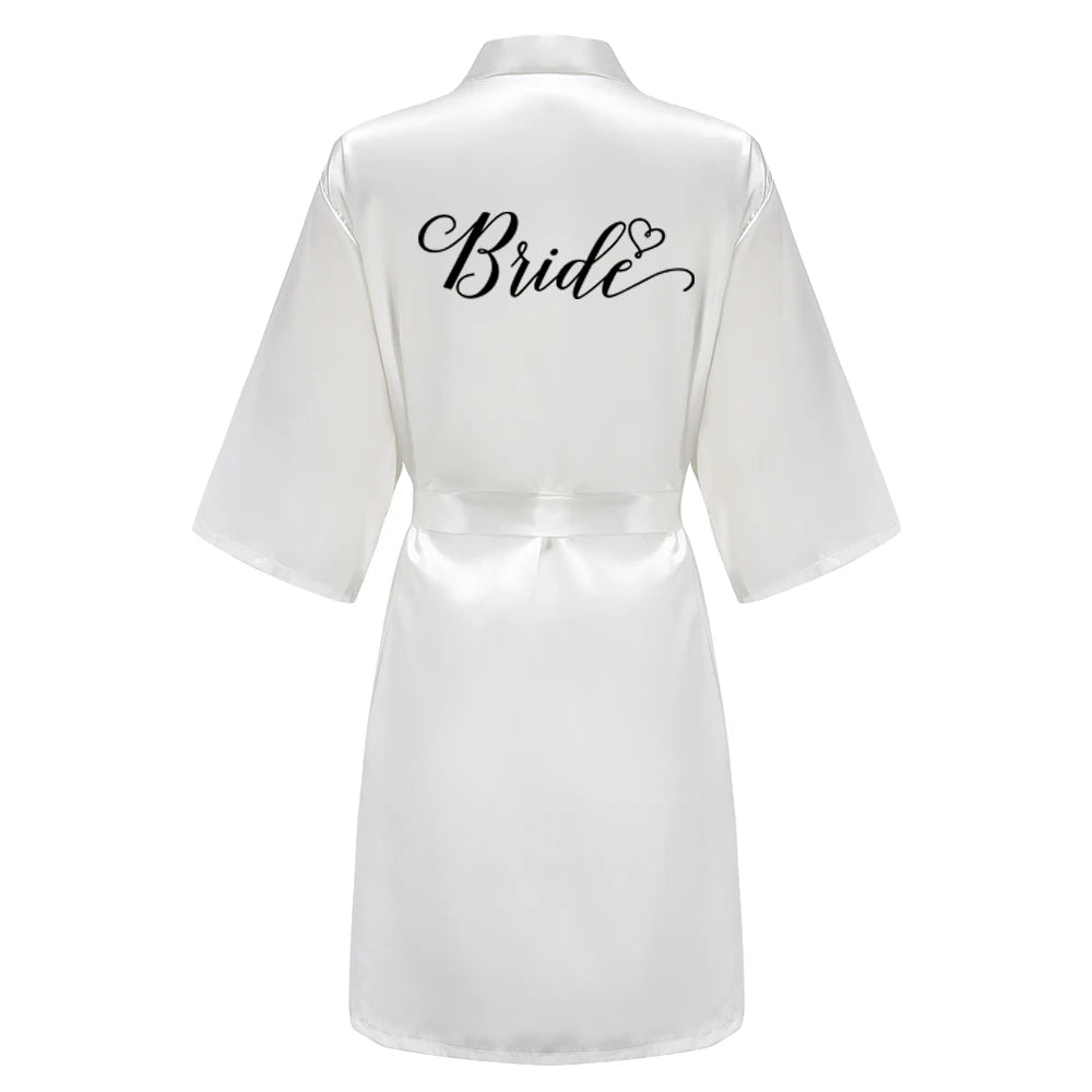 Kimono Mi-long Mariée en Satin Élégant - blanc ou vert