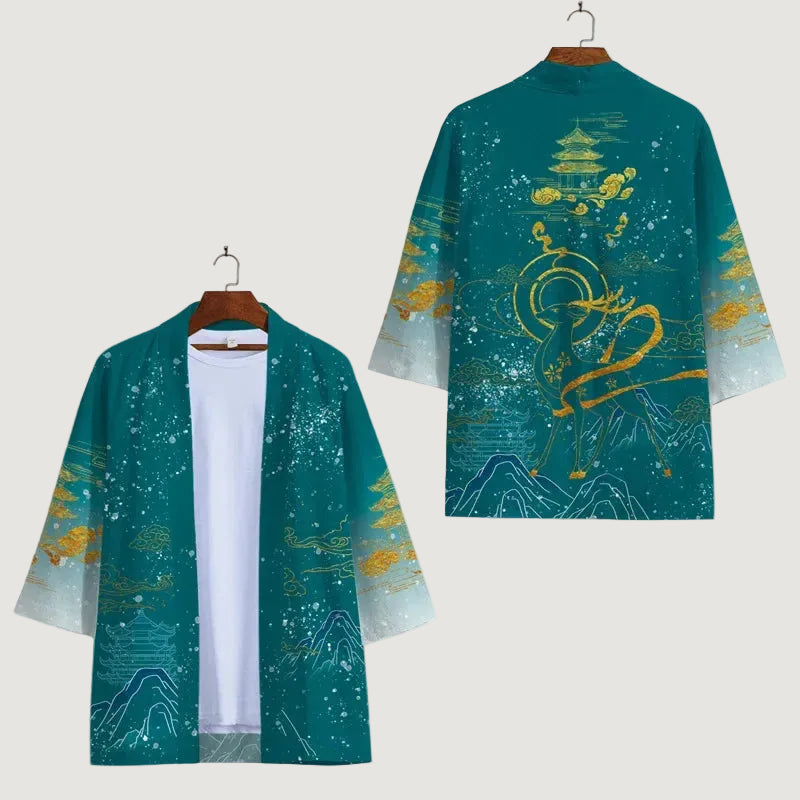 Kimono Court Unisexe Imprimé - Adultes et Enfants