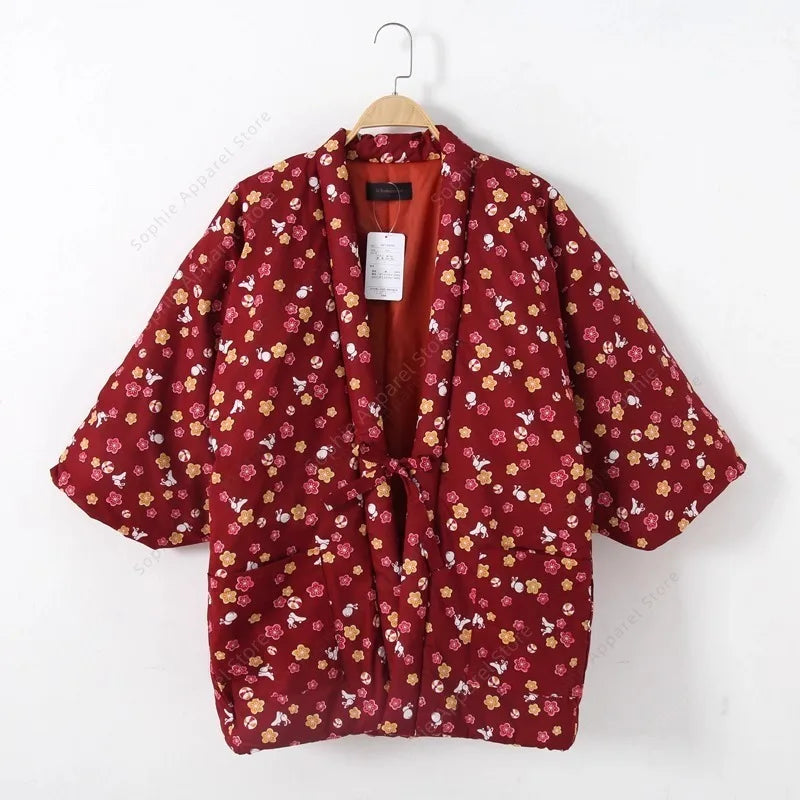 Kimono Veste Long Femme Coton