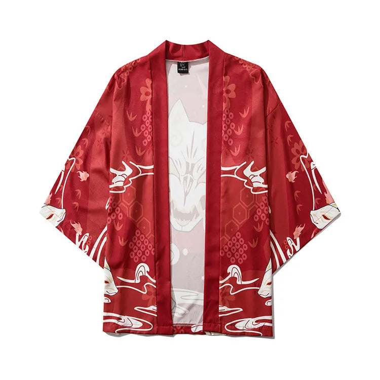 Kimono Court Homme Style Japonais avec Motifs
