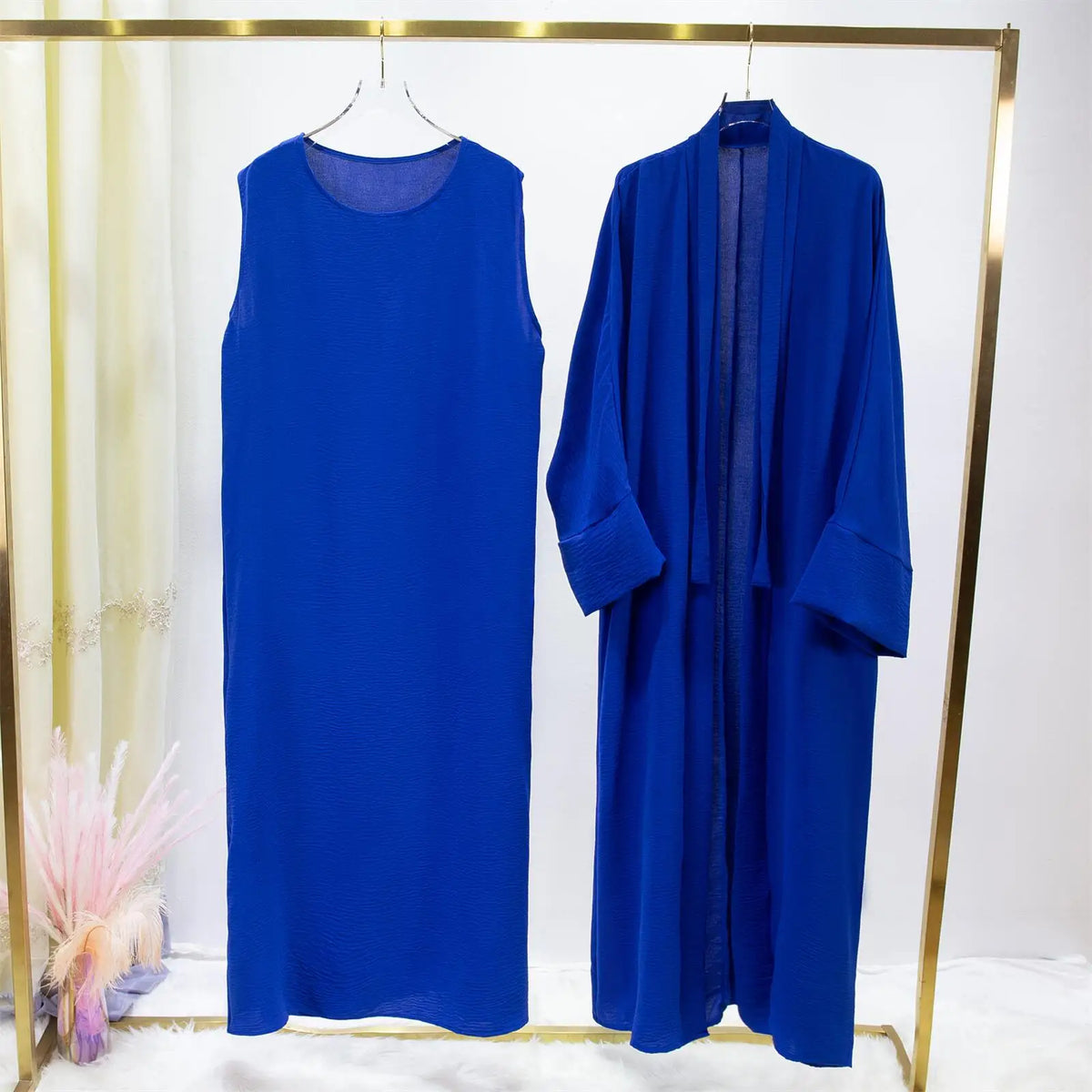 Ensemble Robe et Kimono Abaya Long Femme - Style Décontracté et Confortable