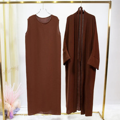 Ensemble Robe et Kimono Abaya Long Femme - Style Décontracté et Confortable