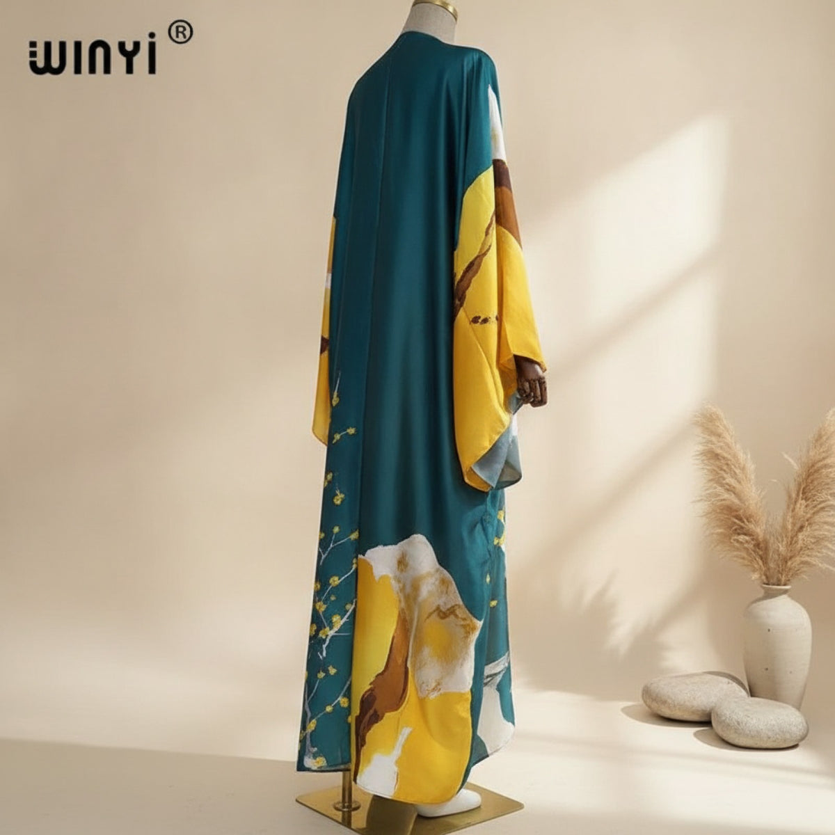 Kimono Long Bohème Imprimé Polyester Femme - Taille Unique