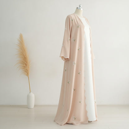 Kimono Long Abaya Femme Brodé Style Bohème Chic