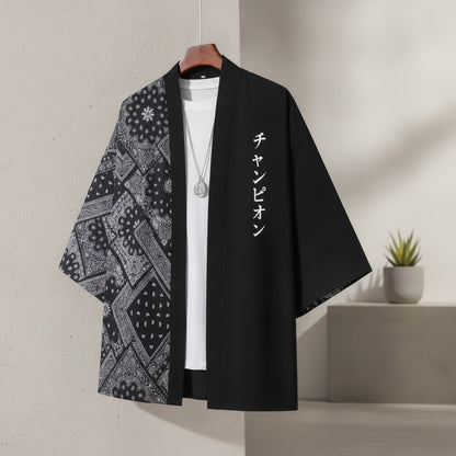 Kimono Court Homme Polyester Style Japonais Léger