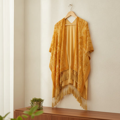 Kimono Court Fleuri Transparent Femme WeHello - Nylon & Velours