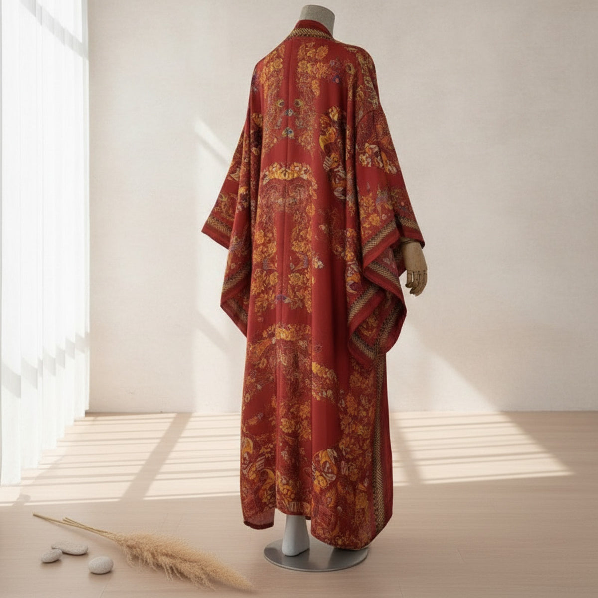 Kimono Long Imprimé Style Bohème pour Femme - Polyester Léger