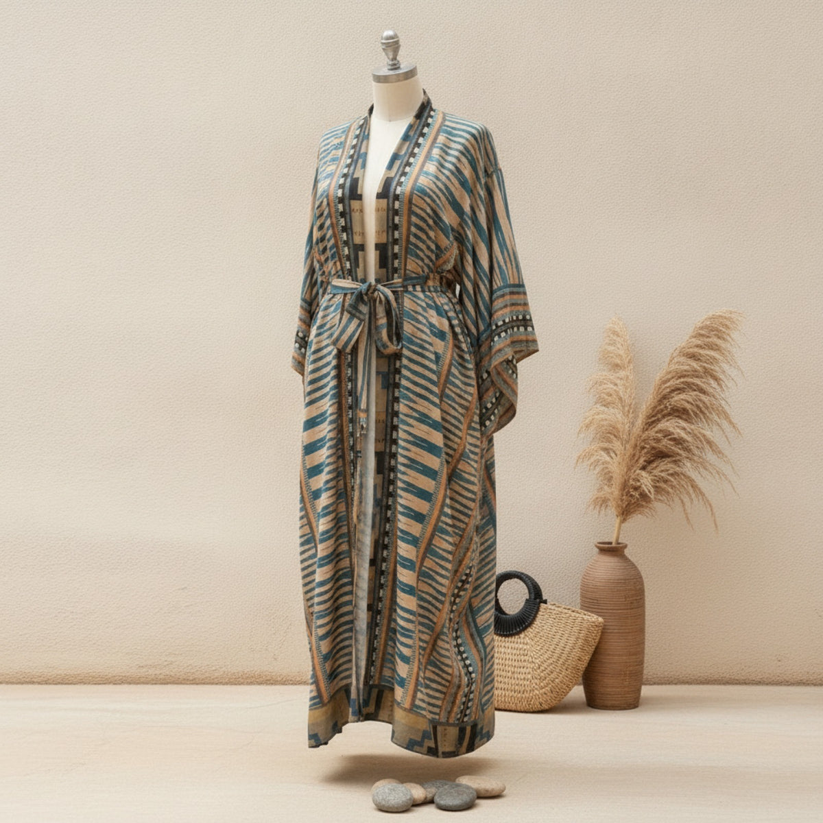 Kimono Long Bohème Imprimé Femme LORYLEI - Style Léger et Fleuri