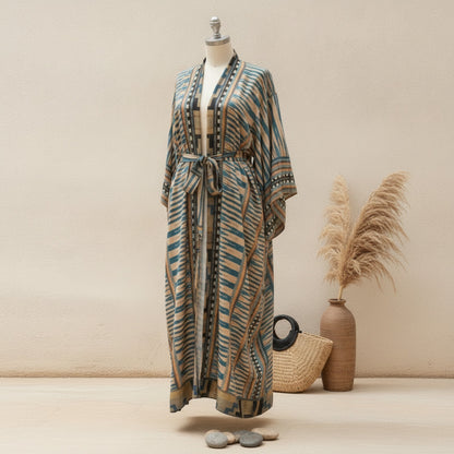 Kimono Long Bohème Imprimé Femme LORYLEI - Style Léger et Fleuri