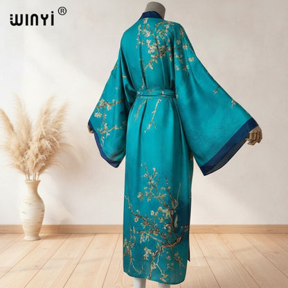 Kimono Long Bohème Imprimé Polyester Femme - Plusieurs Couleurs