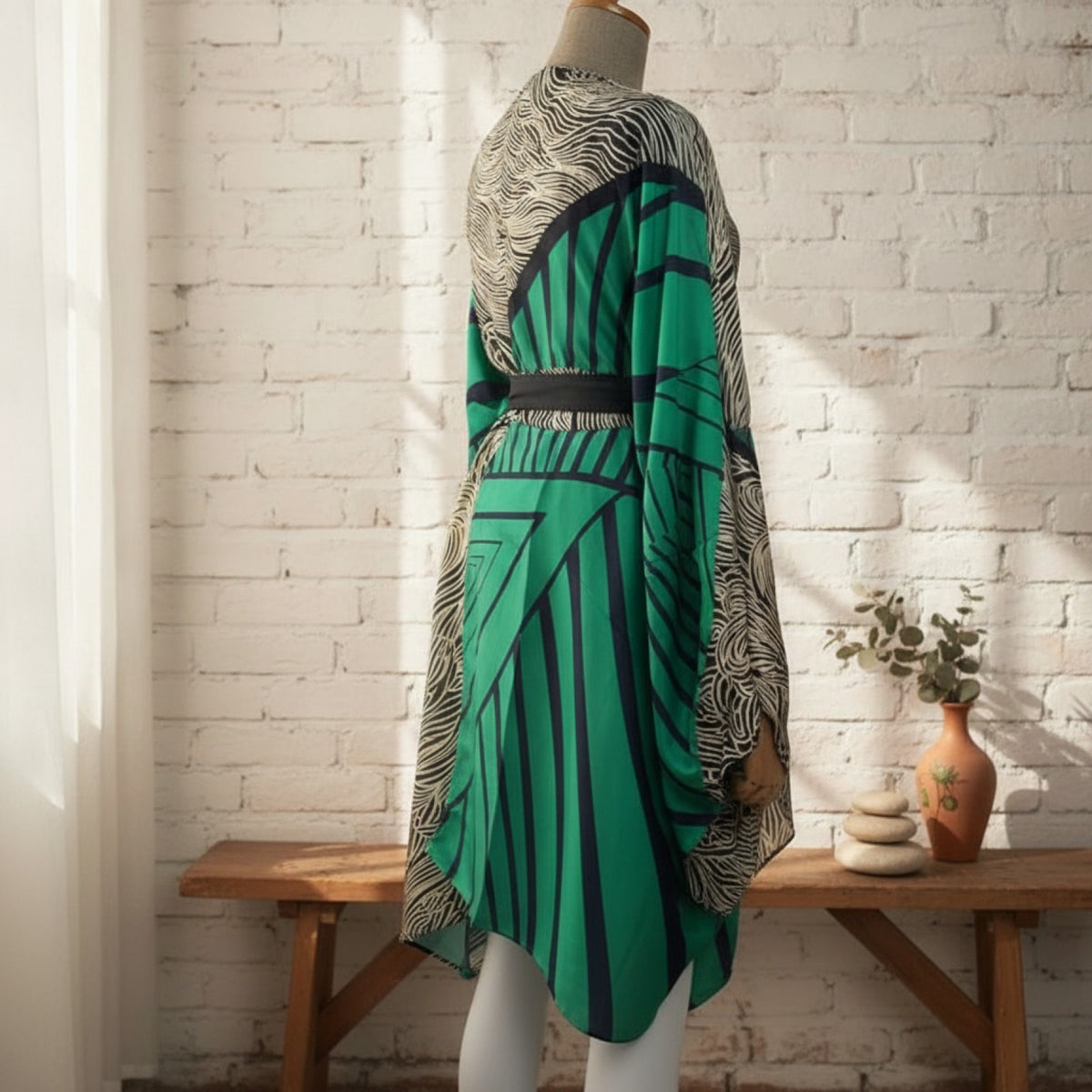 Kimono Long Fleuri Bohème Femme - Polyester Imprimé Léger