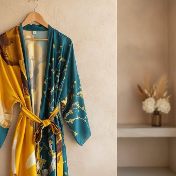 Kimono Long Fleuri Bohème Femme Polyester Léger Style Jeune