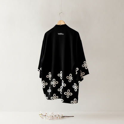 Kimono Court Wifru Mixte Polyester Manches Trois-Quarts