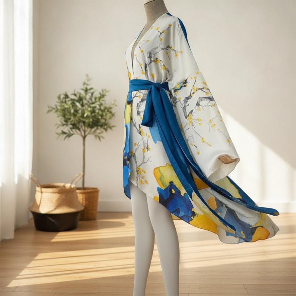 Kimono Long Bohème Imprimé Polyester Femme