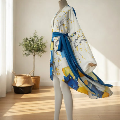 Kimono Long Bohème Imprimé Polyester Femme