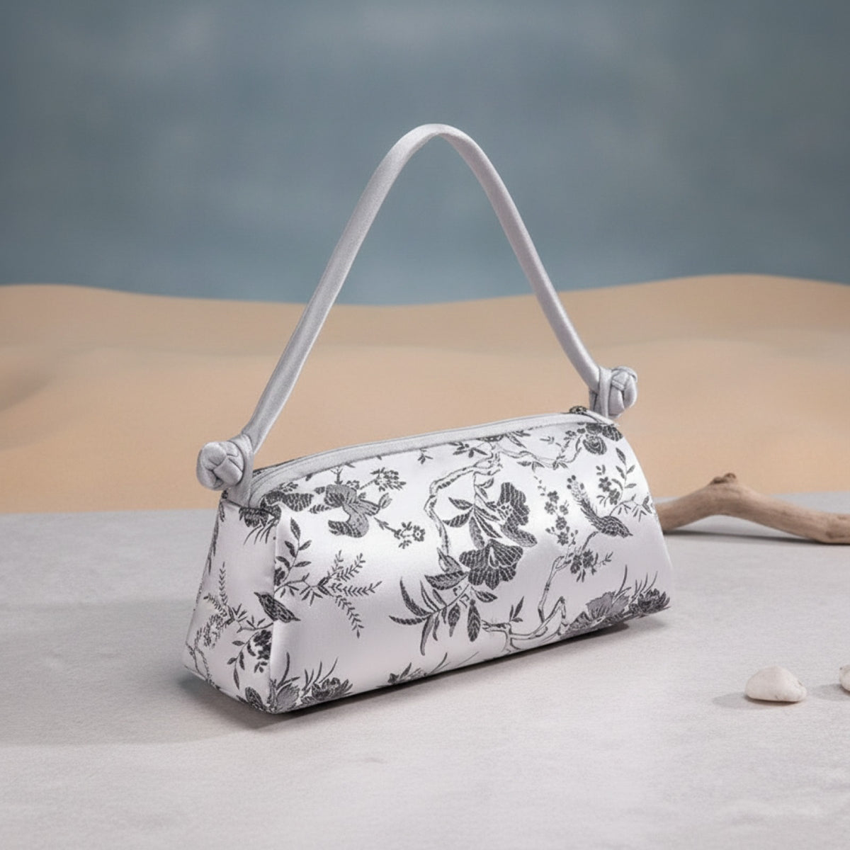 Sac à Main "Sunny Beach" en Soie, Style Floral et Polyvalent