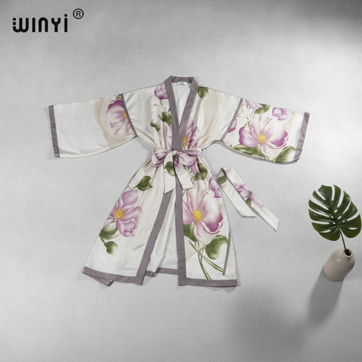 Kimono Mi-long Imprimé Bohème Polyester Femme