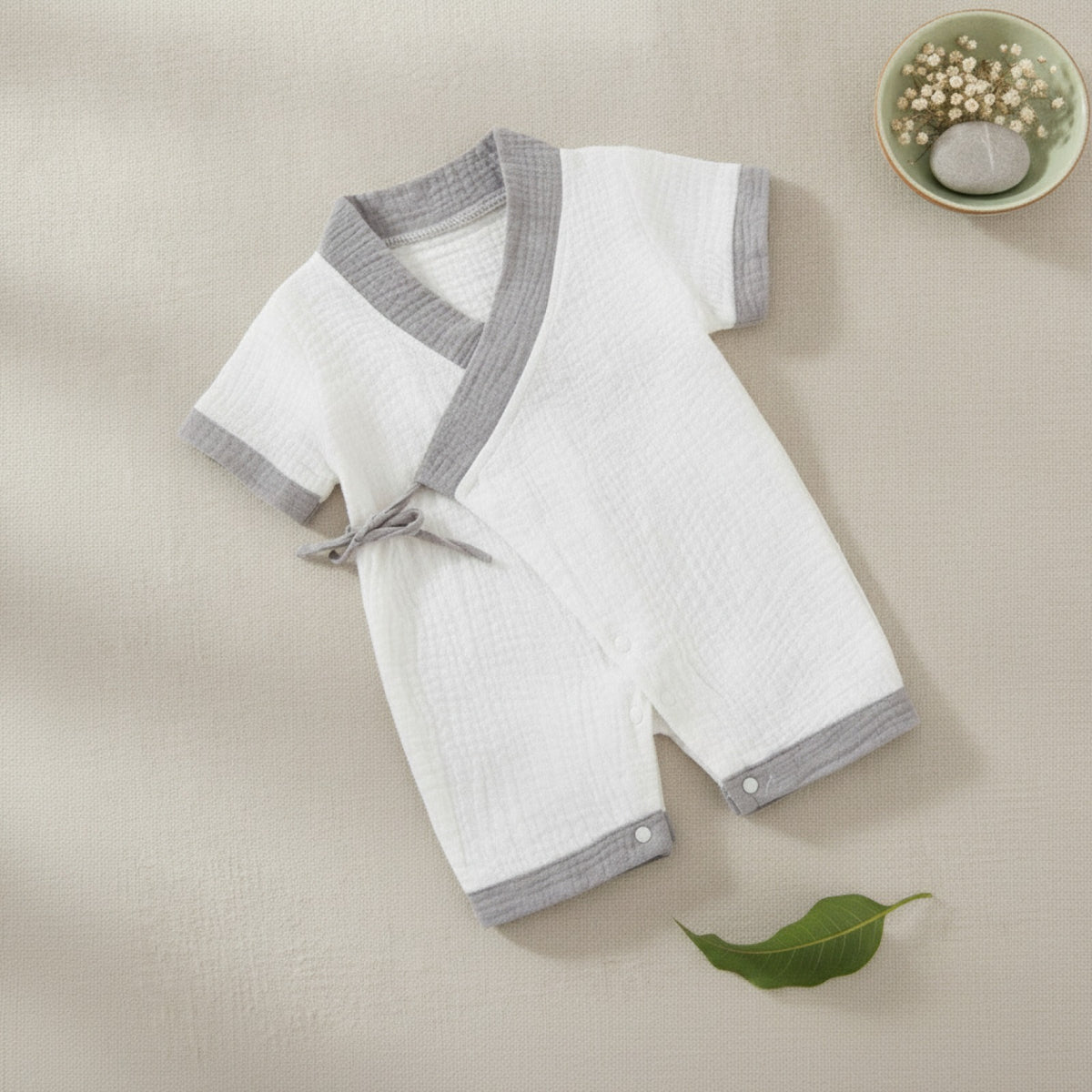 Barboteuse Bébé Été en Coton Muslin - Unisexe 0-24 Mois