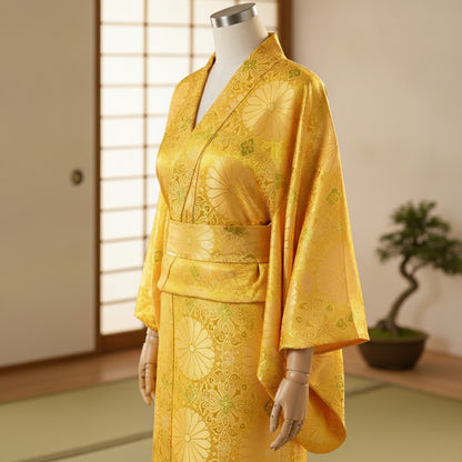 Kimono Femme Traditionnel Satiné - Style Japonais Vintage