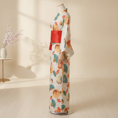 Kimono Traditionnel Femme en Satin, Polyester, Rayonne - Taille Unique