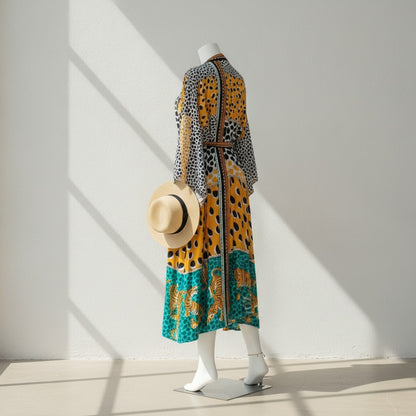 Kimono Long Léopard Bohème Femme LORYLEI - Taille Unique