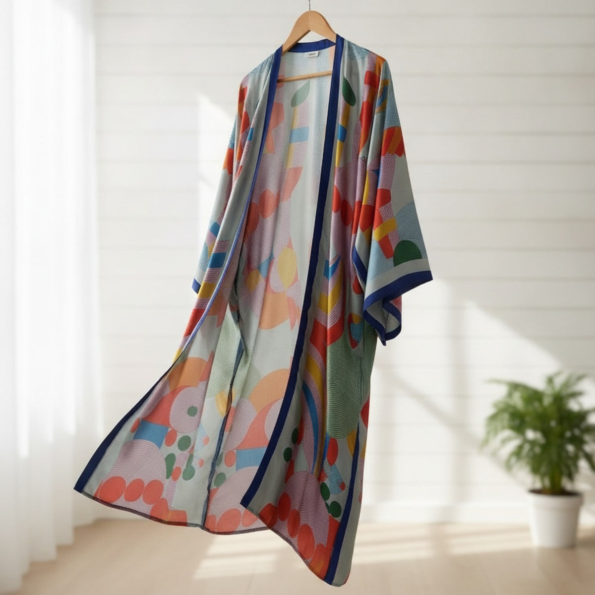 Kimono Long Bohème Imprimé Polyester Femme - Collection Été 2024