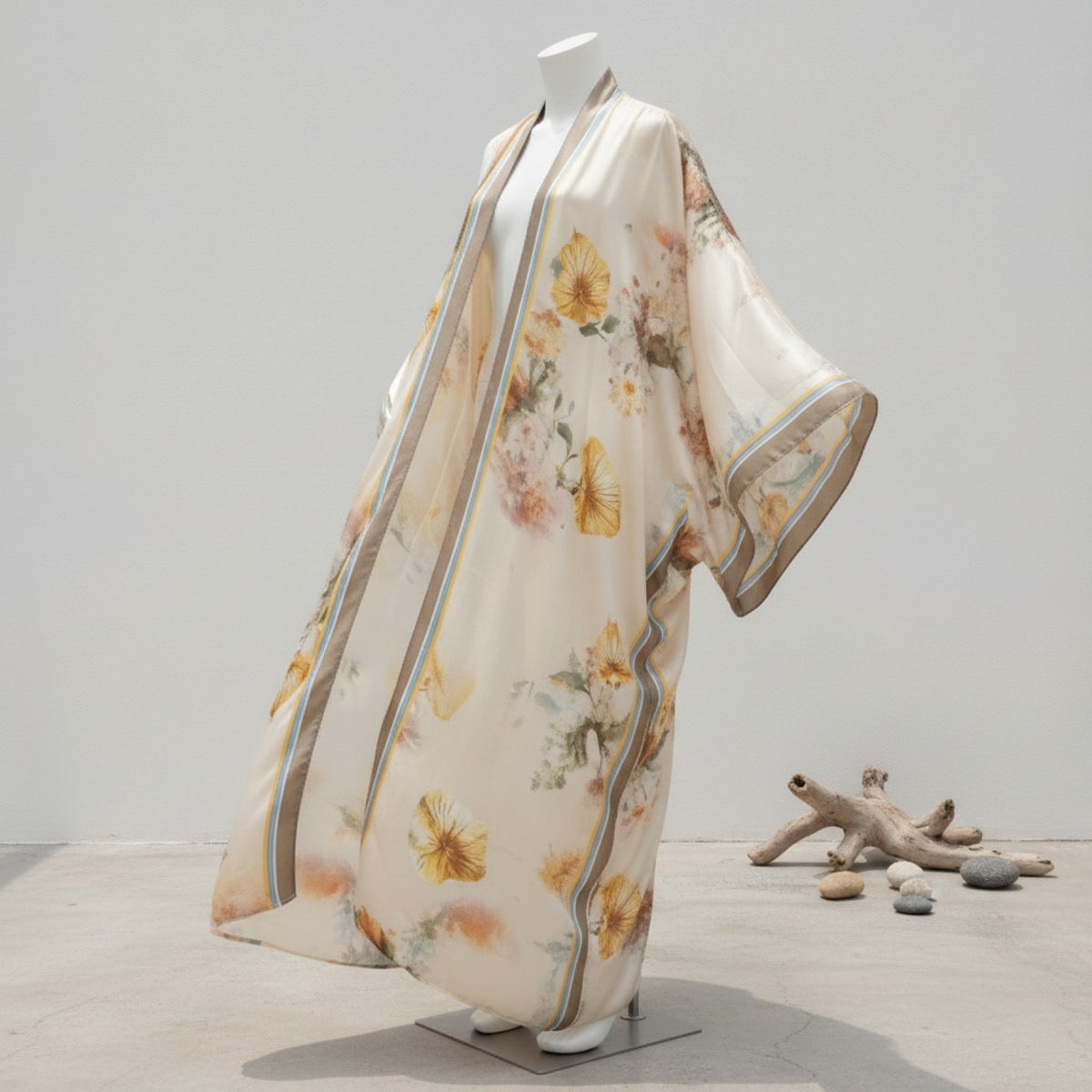 Kimono Long Bohème Imprimé Femme - Style Léger et Fleuri