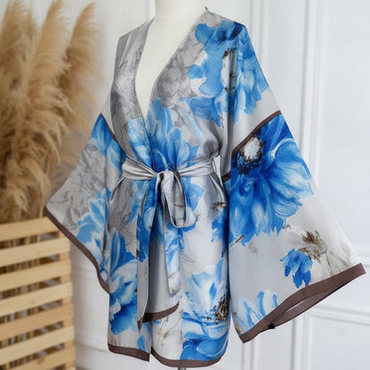 Kimono Mi-long Imprimé Bohème Polyester Femme