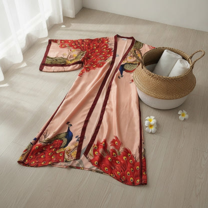 Kimono Long Bohème Imprimé Polyester Femme