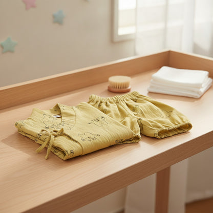 Pyjama Kimono Bébé en Coton Doux - Ensemble 2 pièces Été
