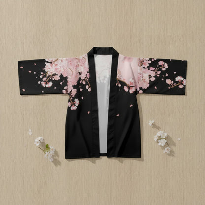Kimono Court Femme Style Sakura Butterfly - Polyester Léger et Respirant
