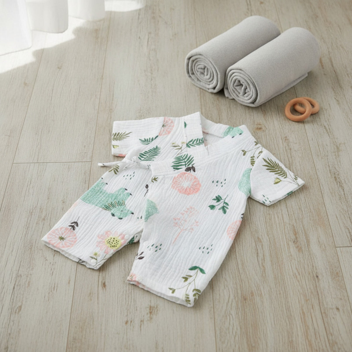 Barboteuse Bébé Été en Coton Doux - Unisexe 0-24 Mois