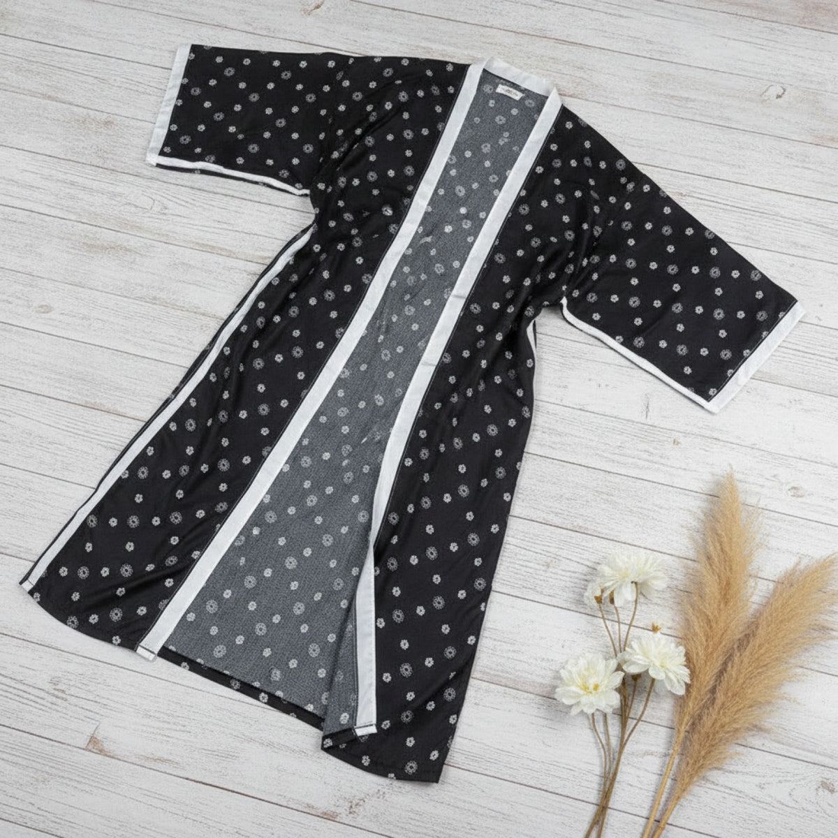 Kimono Long Bohème Imprimé Polyester Femme - Style Léger et Fleuri